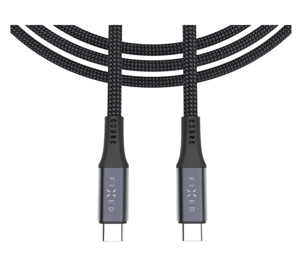 FIXED Pleciony Kabel USB-C/USB-C 1,2m USB4 gen2 4K/60Hz 240W gray FIXDBP-CC12-GR - 1342380 - zdjęcie 2